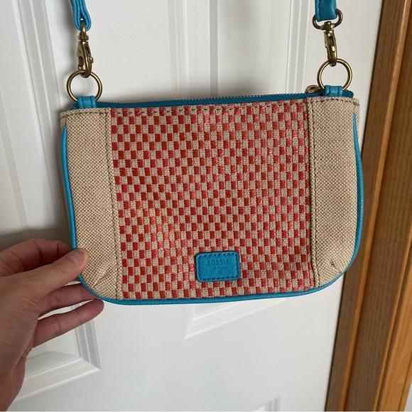 Fossil Bags Fossil Rattan Shouldercrossbody Bag Pink Blue Poshmark